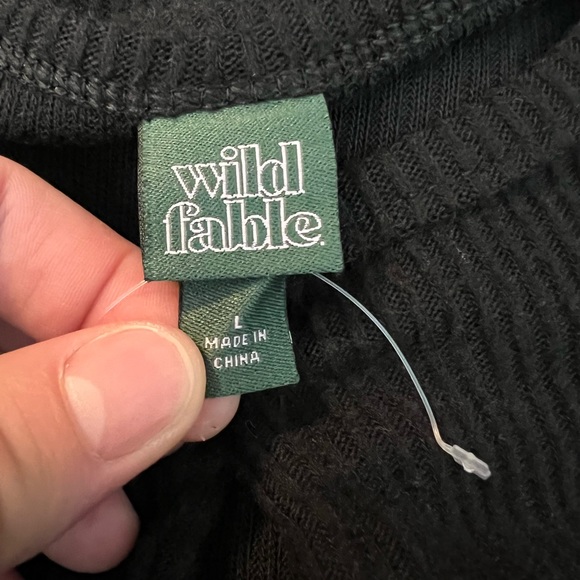 NWOT Wild Fable Black Crop Long Sleeve Top - Picture 5 of 6